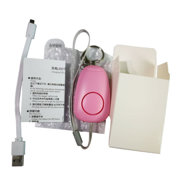 Personal Alarm Rechargeable 130dB Portable Alarm Bag Anti-theft Device
