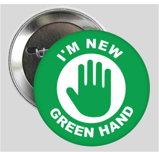 Green Hand Pin Button