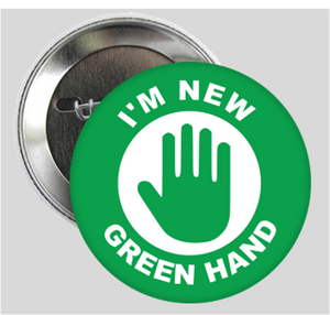 Green Hand Pin Button