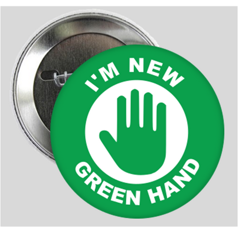 Green Hand Pin Button