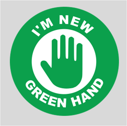 Green Hand Pin Button