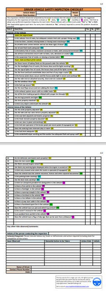 THREE PHYSICAL SAFE DRIVING PRACTICE CHECKLISTS